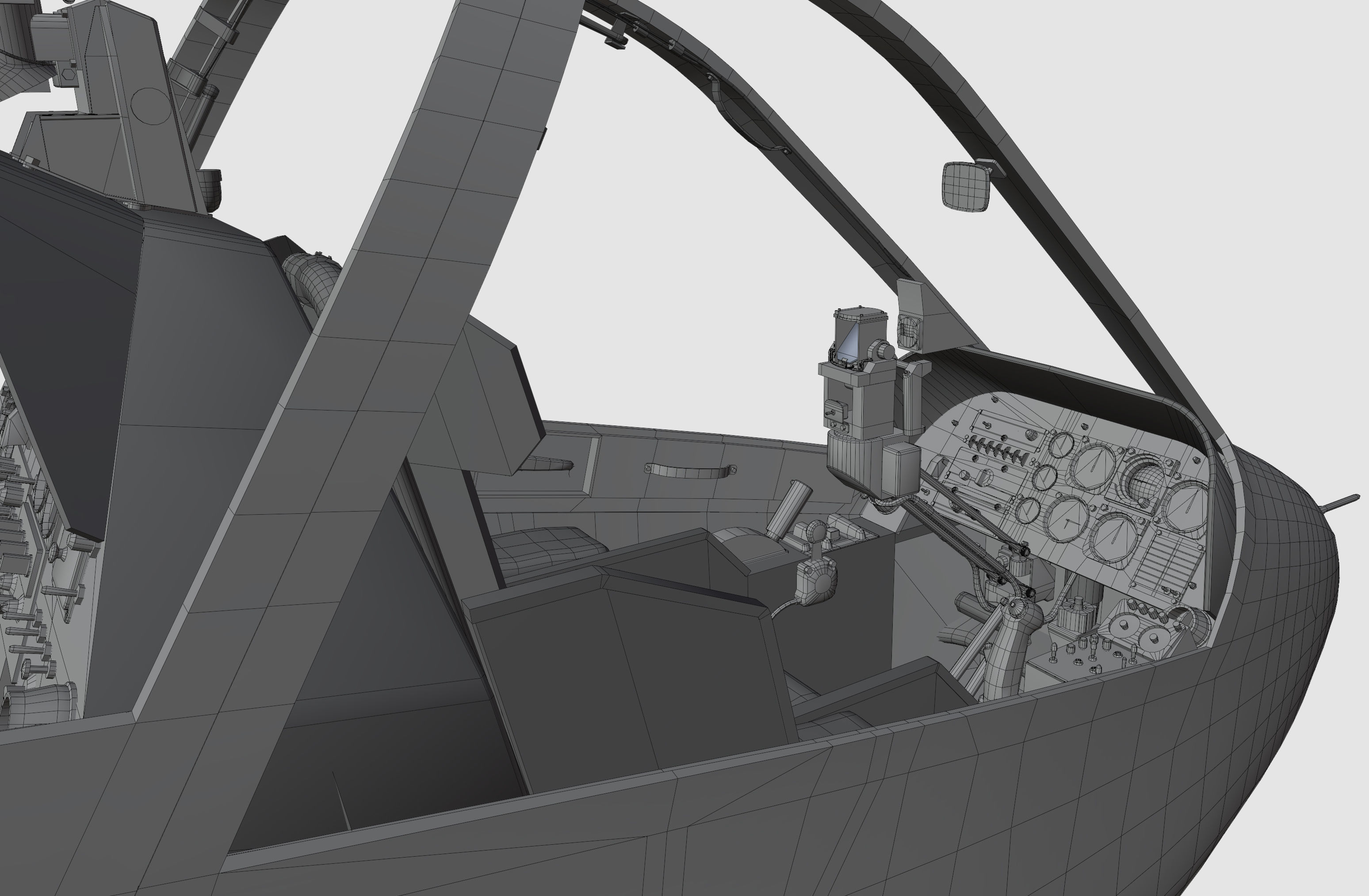 AH1G Helicopter With Cockpit Game model  Low-poly 3D model_40