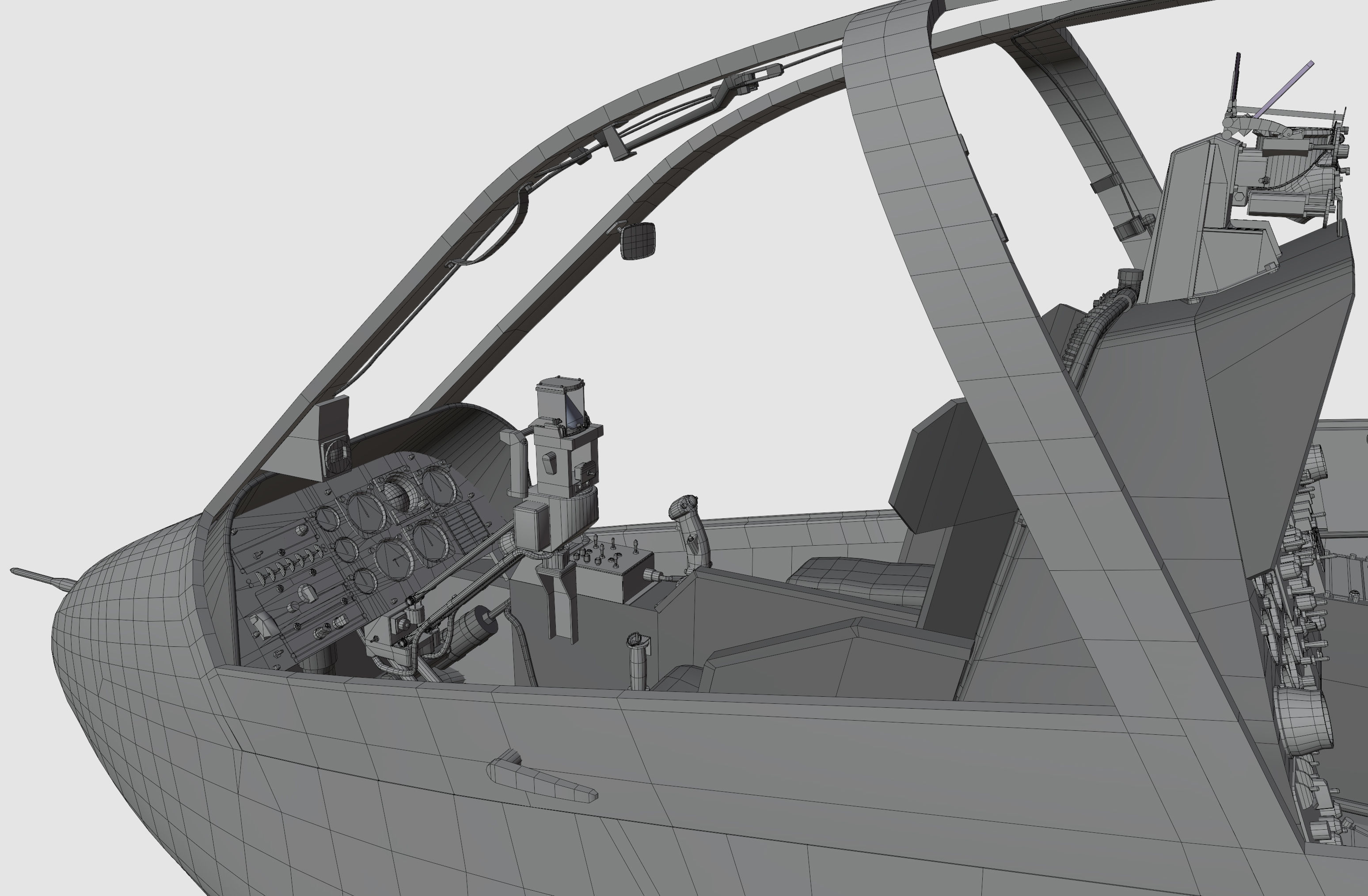 AH1G Helicopter With Cockpit Game model  Low-poly 3D model_41