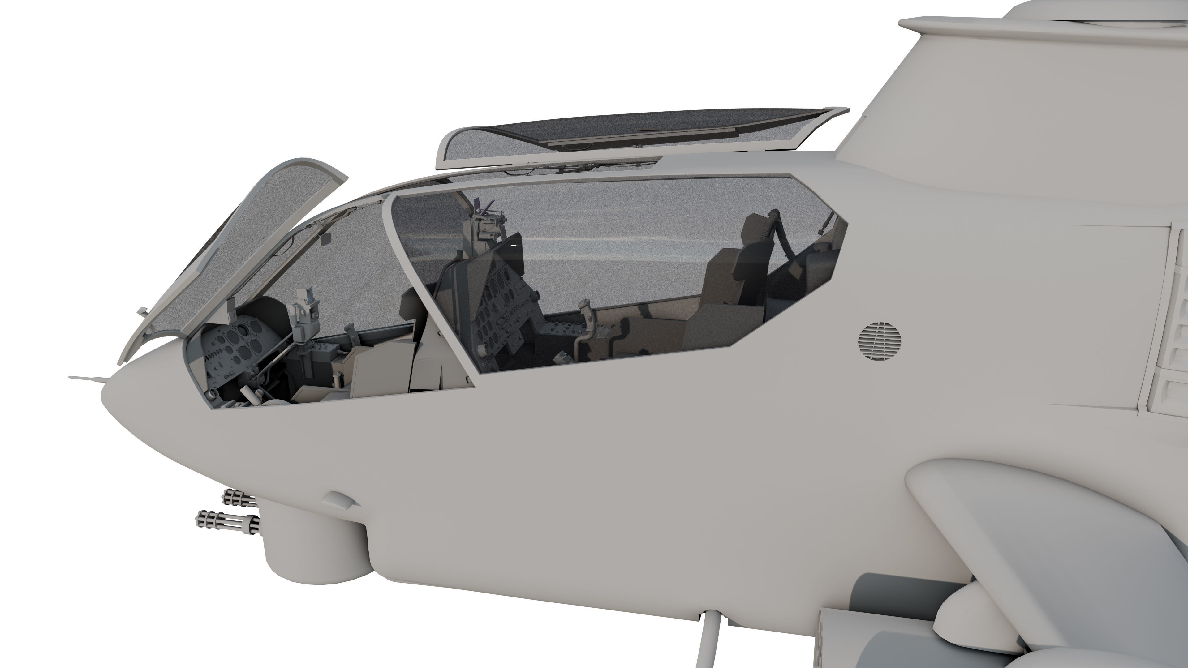 AH1G Helicopter With Cockpit Game model  Low-poly 3D model_24