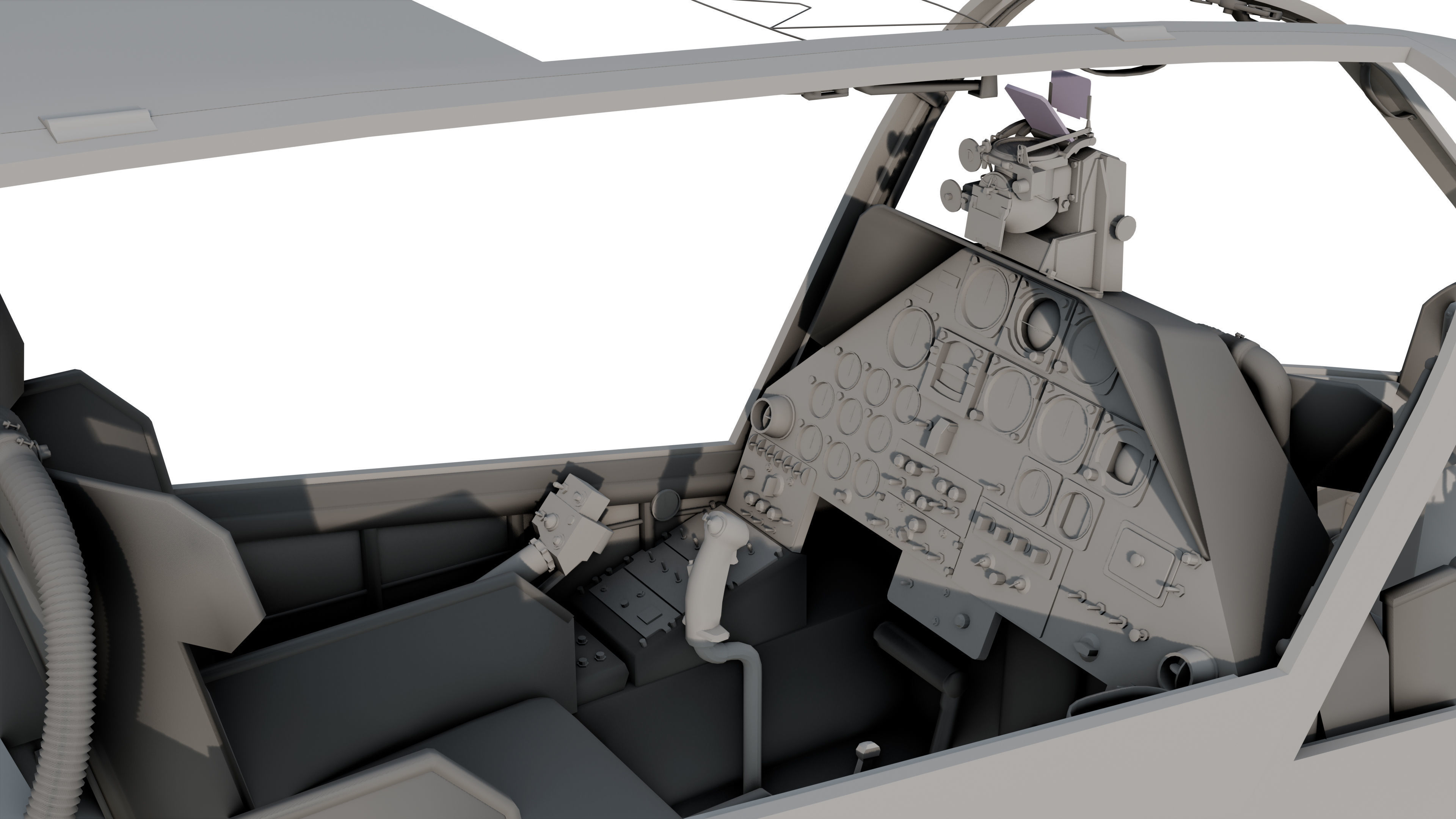 AH1G Helicopter With Cockpit Game model  Low-poly 3D model_15