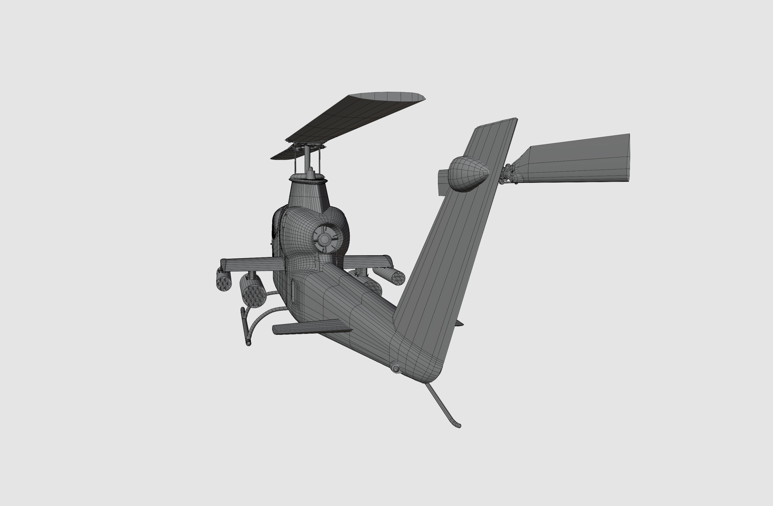 AH1G Helicopter With Cockpit Game model  Low-poly 3D model_33