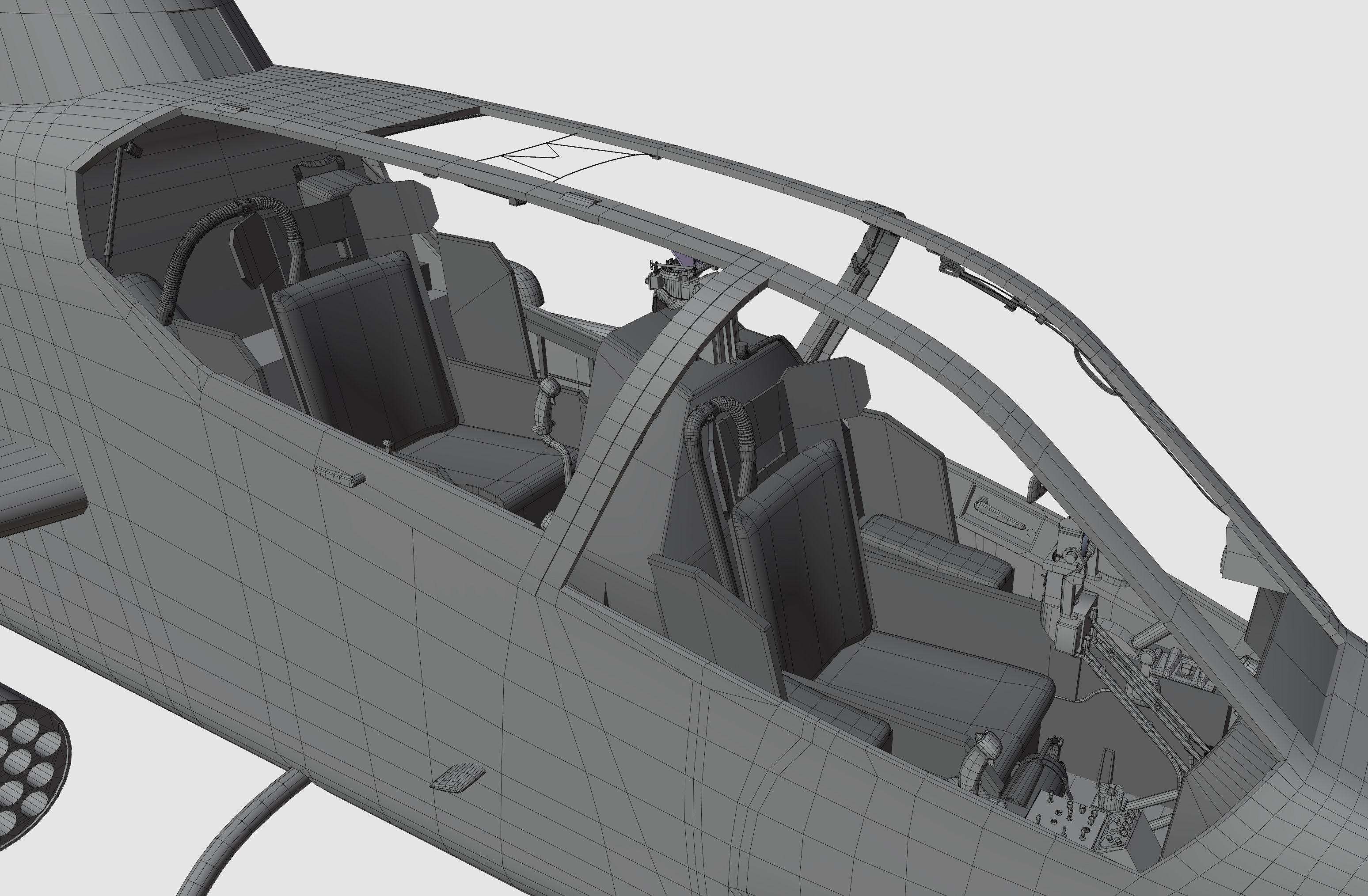 AH1G Helicopter With Cockpit Game model  Low-poly 3D model_44
