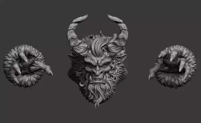 Krampus magnet on Christmas 3D print model