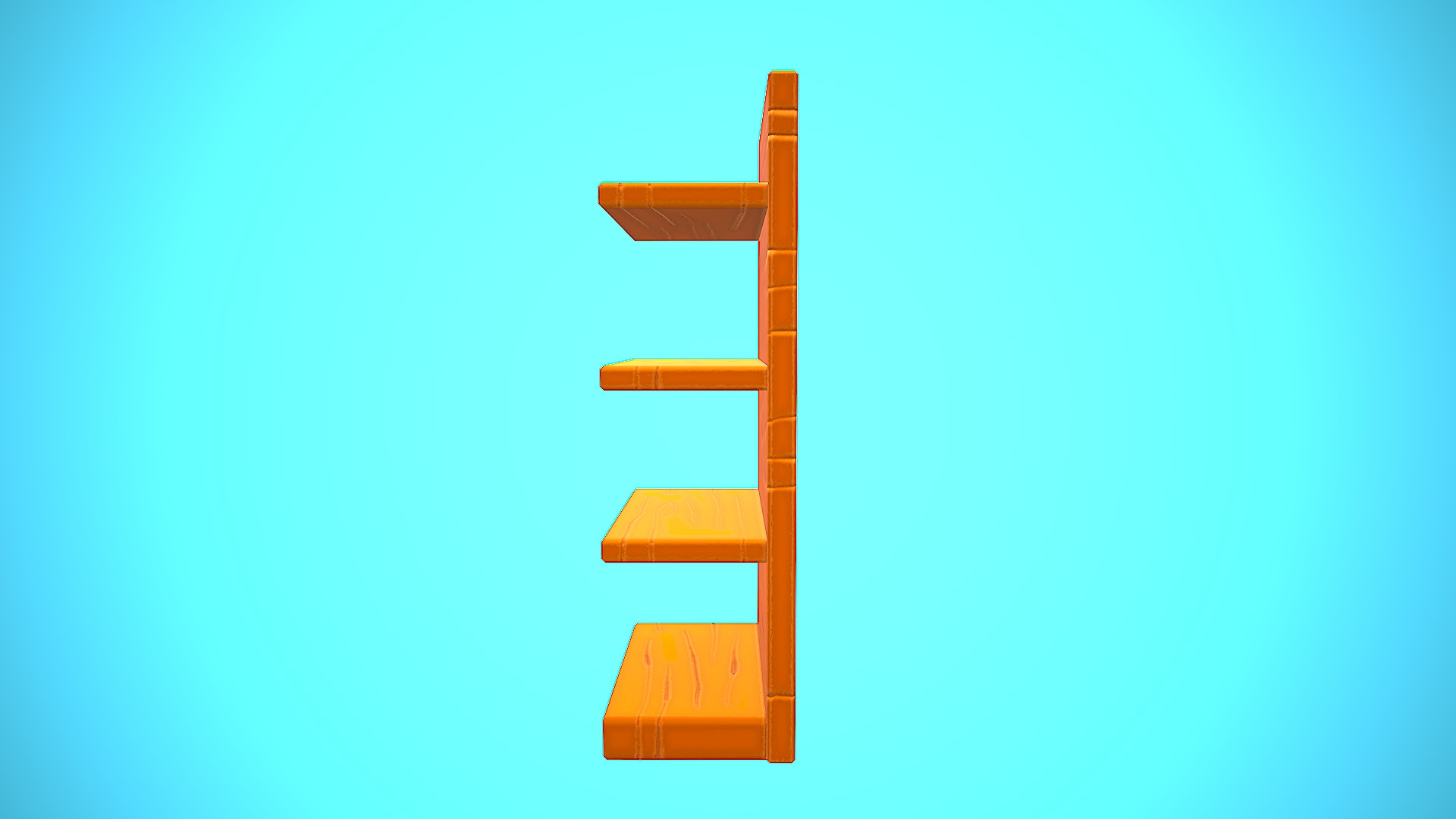 HALF SHOP SHELF WOOD CARTOON STYLIZED Low-poly 3D model_14