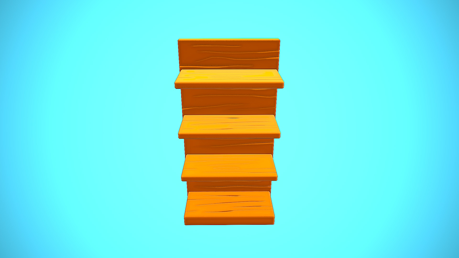 HALF SHOP SHELF WOOD CARTOON STYLIZED Low-poly 3D model_12