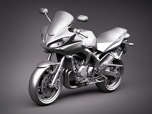 Yamaha FZ-6 Fazer 2008-2009 Motorcycle 3D Model 3D model_8