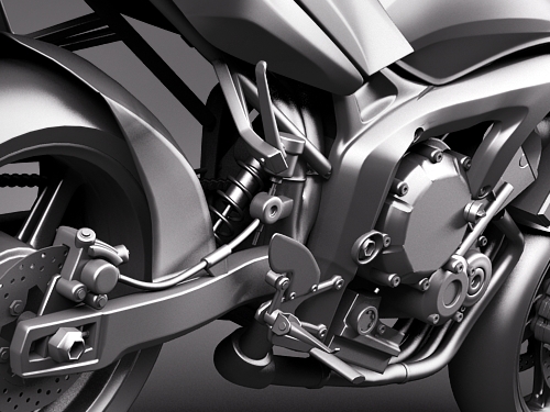 Yamaha FZ-6 Fazer 2008-2009 Motorcycle 3D Model 3D model_10