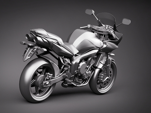 Yamaha FZ-6 Fazer 2008-2009 Motorcycle 3D Model 3D model_9