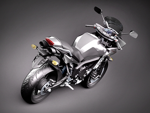 Yamaha FZ-6 Fazer 2008-2009 Motorcycle 3D Model 3D model_5