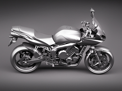 Yamaha FZ-6 Fazer 2008-2009 Motorcycle 3D Model 3D model_11