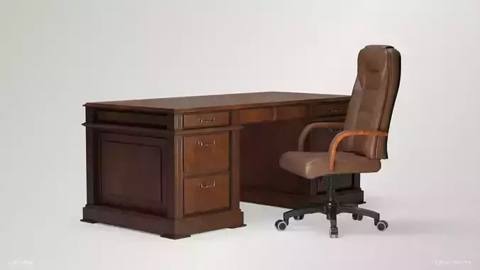 Wooden Desk and Chair