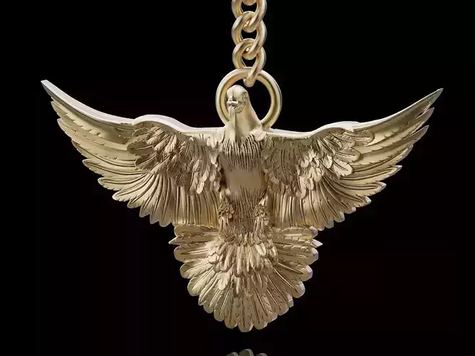 Pigeon key holder silver gold jewelry printable 3d model