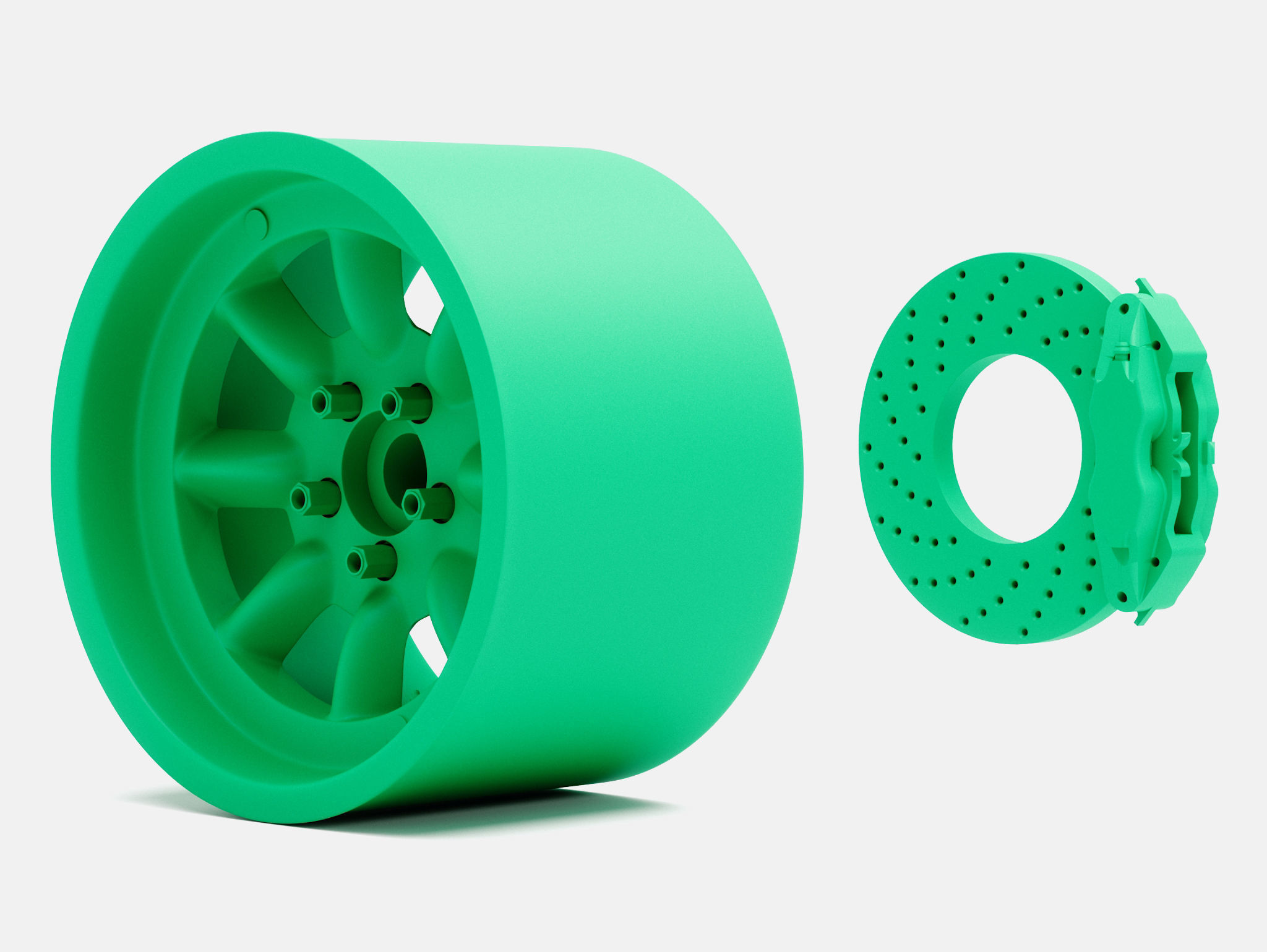 15x10 Minilite Wheel and Brake 3D print model_5
