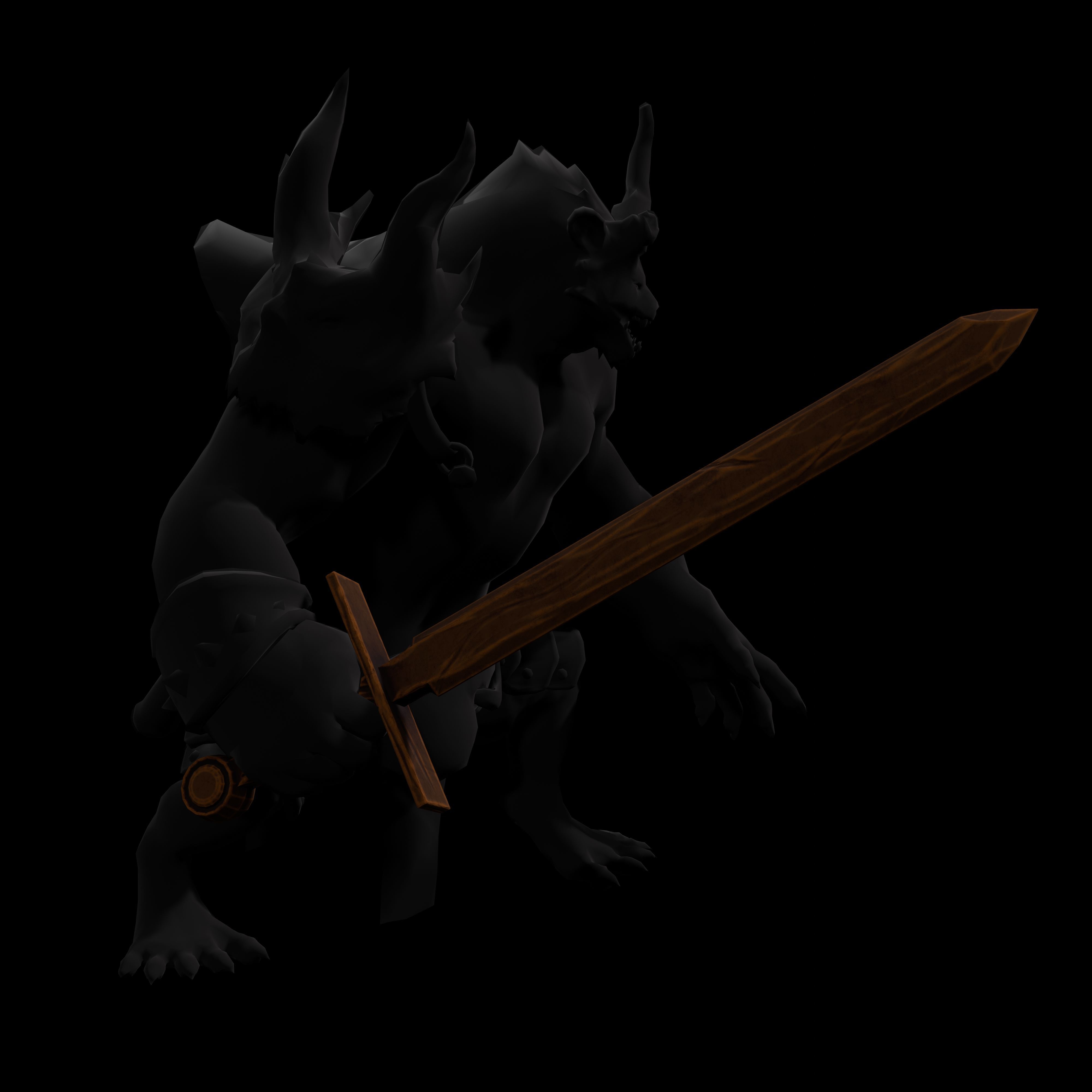 Low Poly Fantasy Sword Set Low-poly 3D model_4