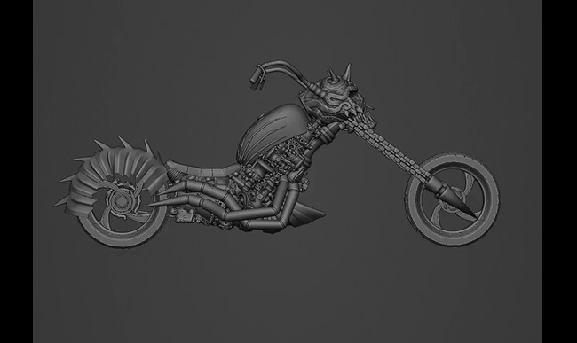 Ghost Rider Motorcycle or Motorbike 3D Model 3D model_7