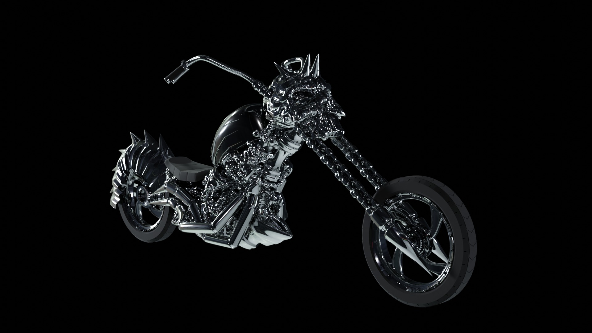 Ghost Rider Motorcycle or Motorbike 3D Model 3D model_3