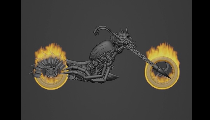 Ghost Rider Motorcycle or Motorbike 3D Model 3D model_6