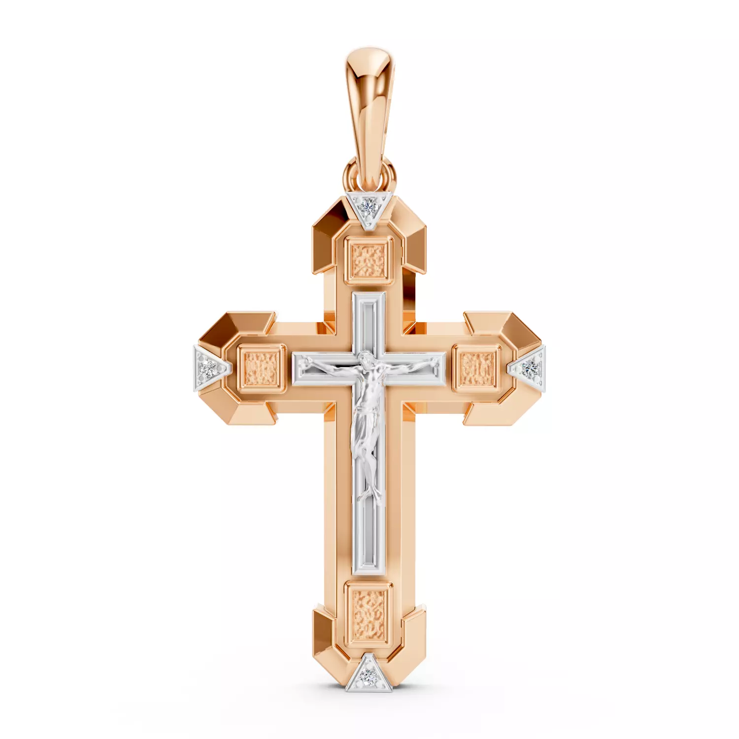 Jesus Cross With Diamonds 3D print model_0
