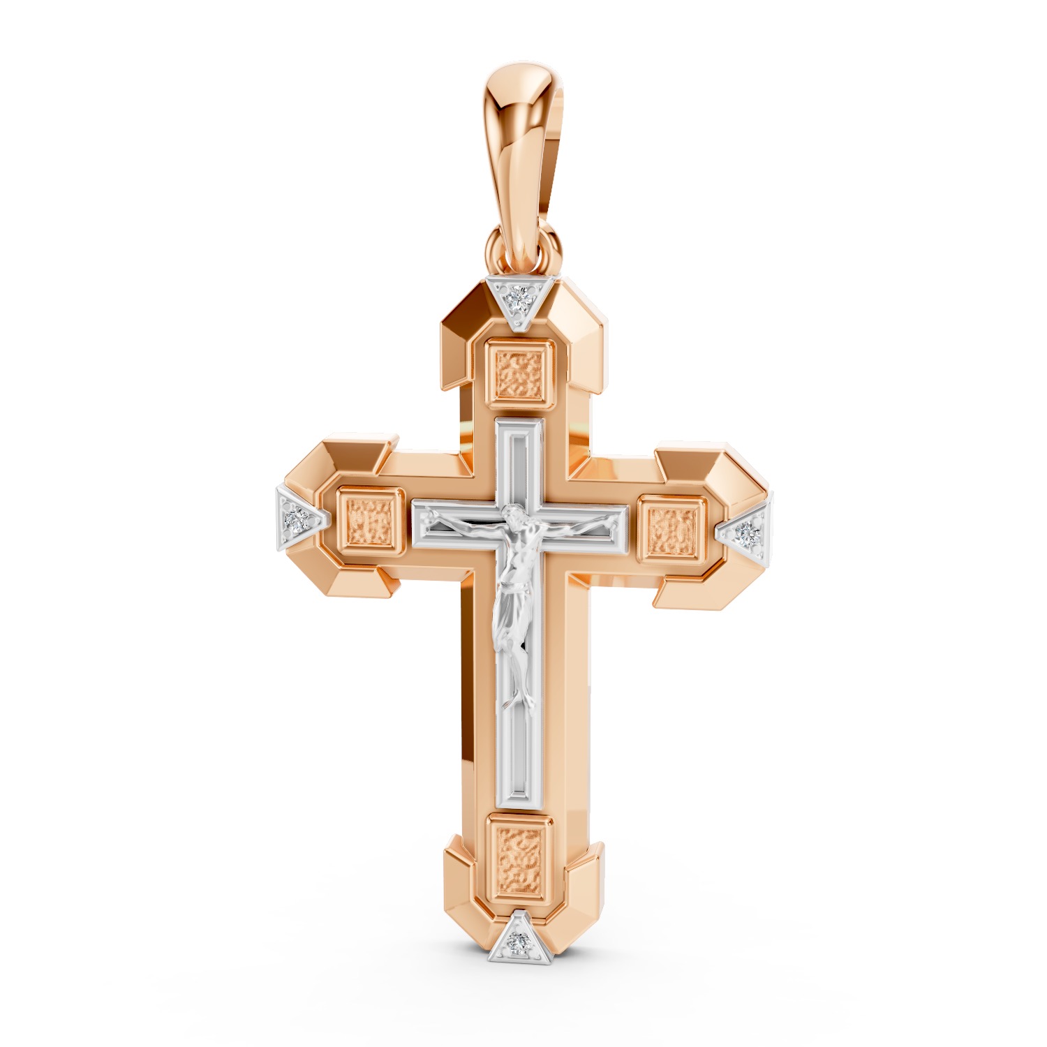 Jesus Cross With Diamonds 3D print model_3