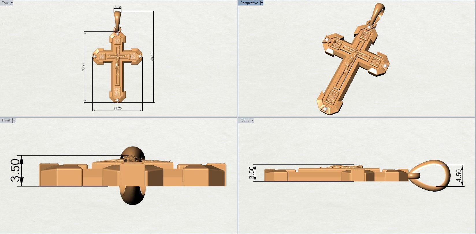 Jesus Cross With Diamonds 3D print model_5