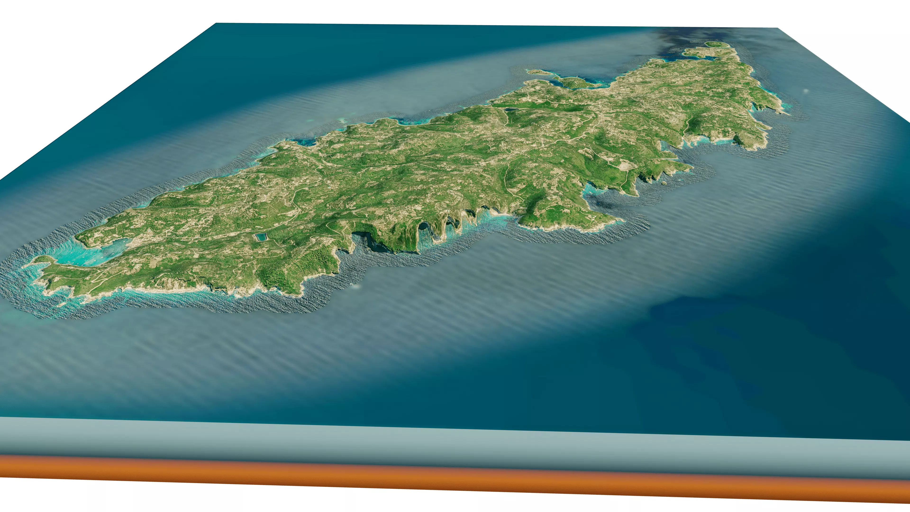 Paxos island 3d model terrain Low-poly 3D model