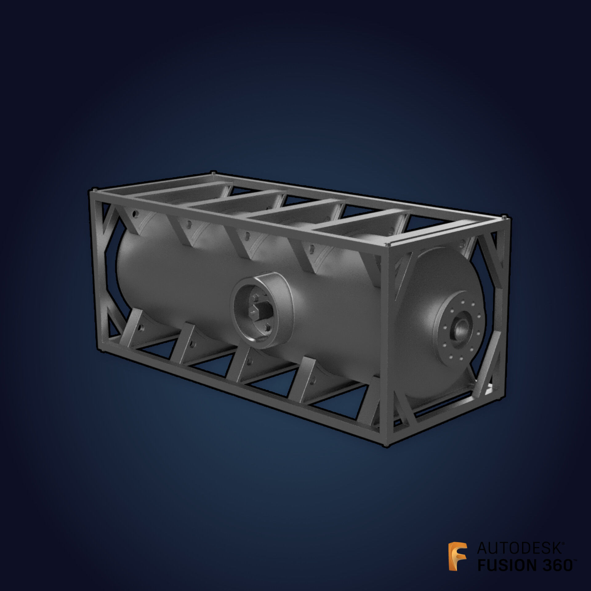 Gas Tank Low-poly 3D model_6