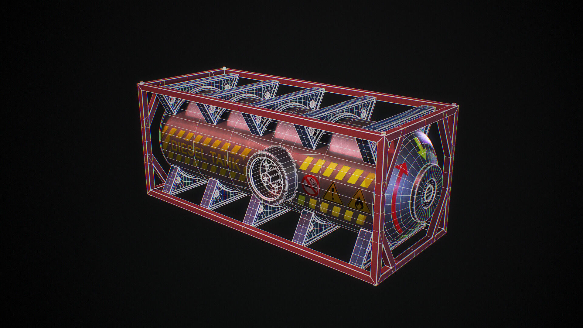 Gas Tank Low-poly 3D model_5