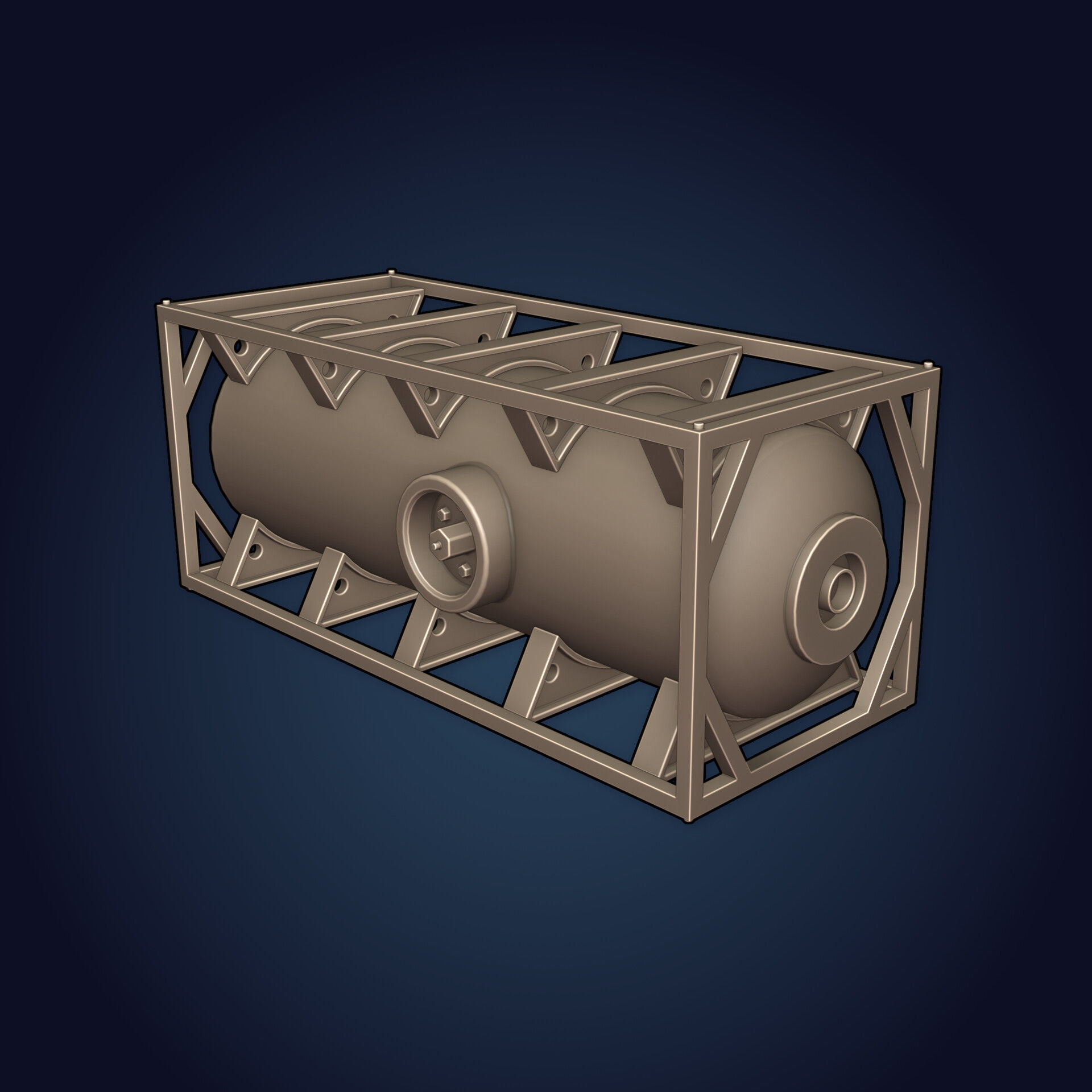 Gas Tank Low-poly 3D model_8
