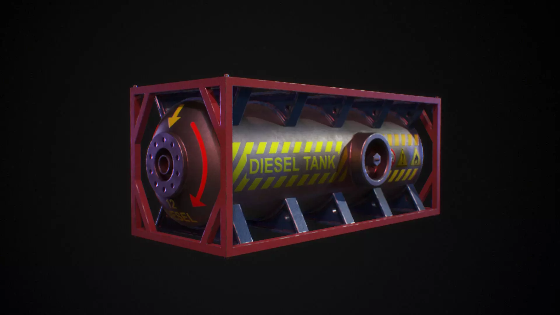 Gas Tank Low-poly 3D model_0