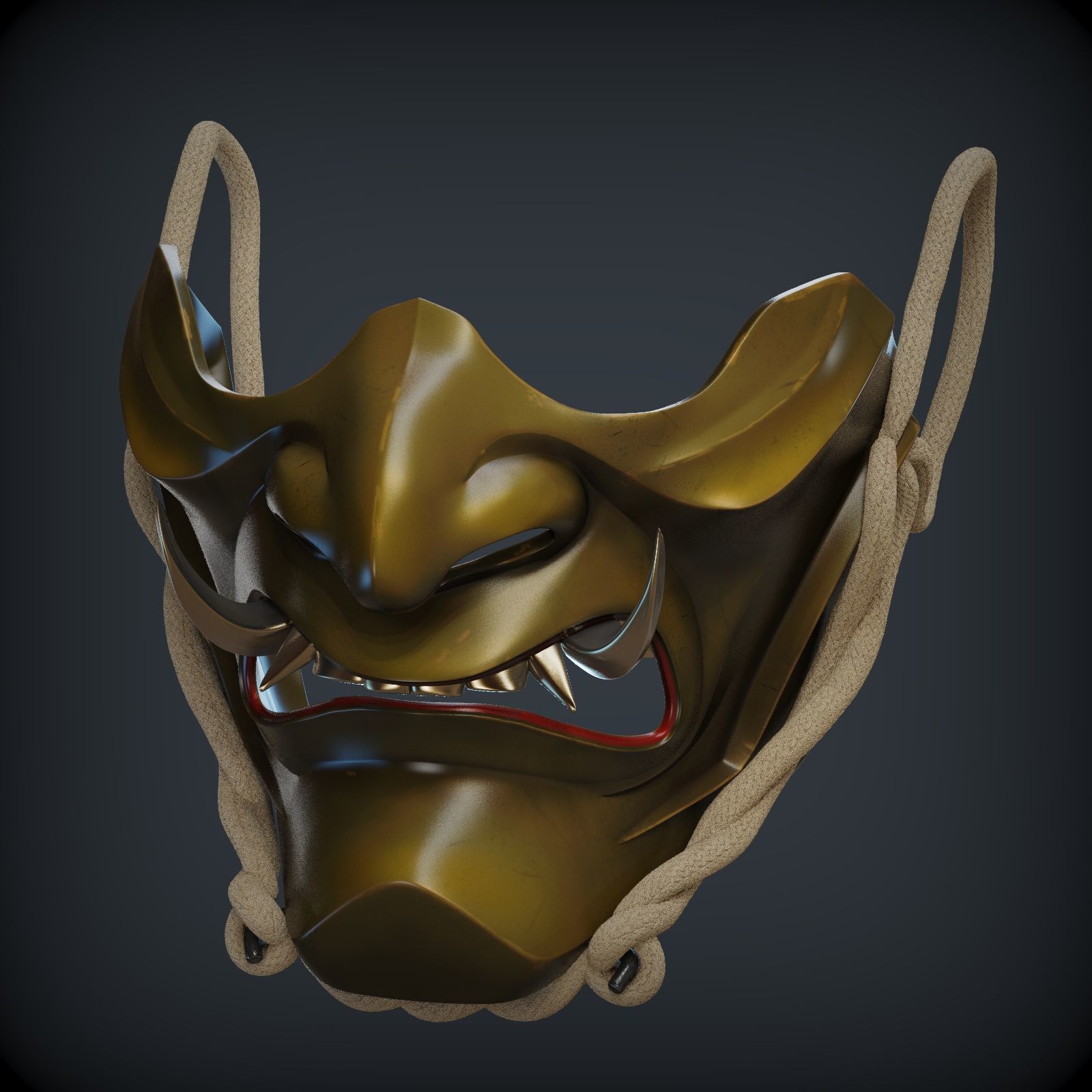 GHOST OF TSUSHIMA Guardians Scowl mask for 3d print 3D print model_14