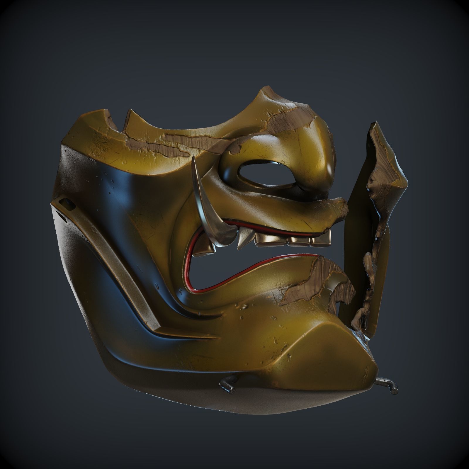 GHOST OF TSUSHIMA Guardians Scowl mask for 3d print 3D print model_6