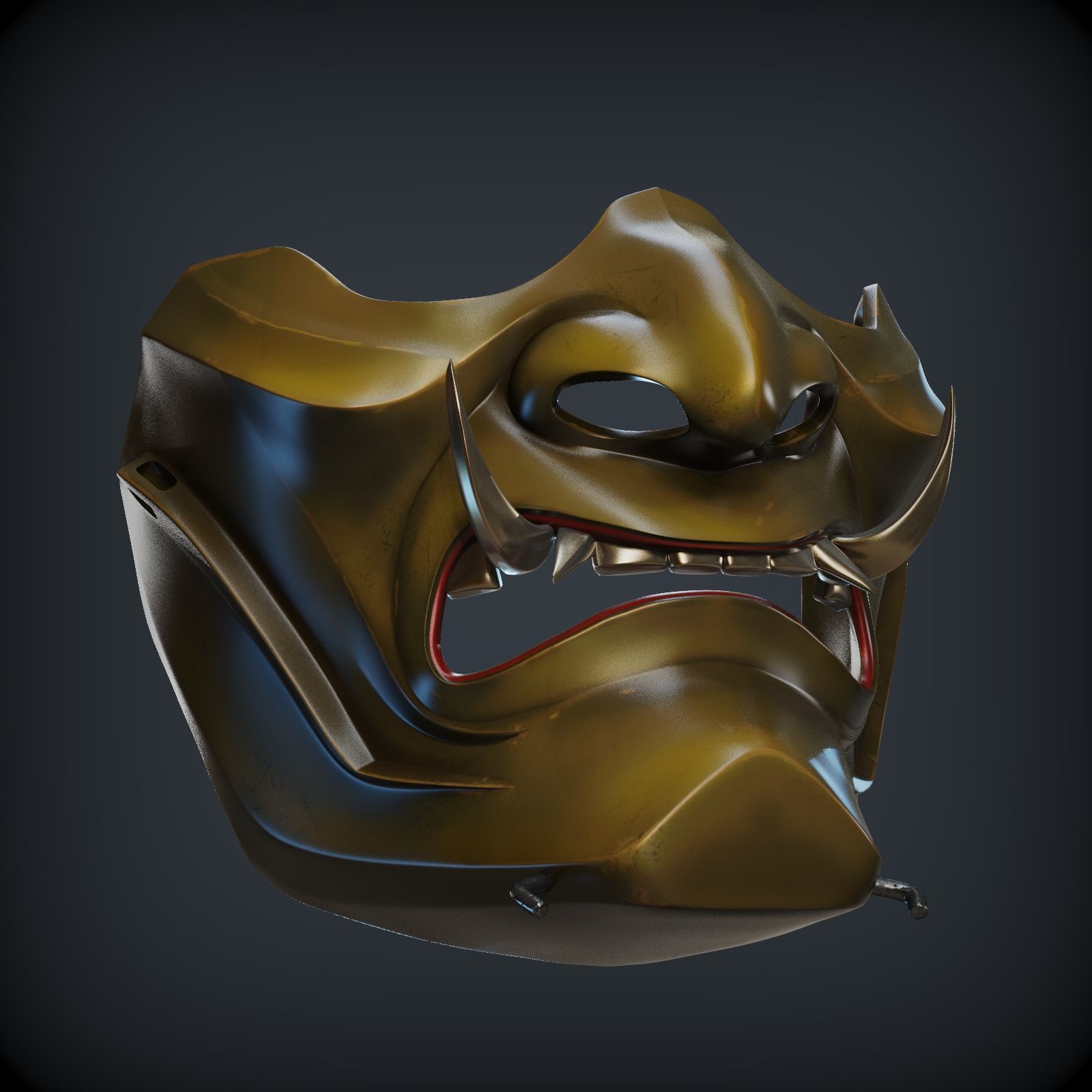 GHOST OF TSUSHIMA Guardians Scowl mask for 3d print 3D print model_7