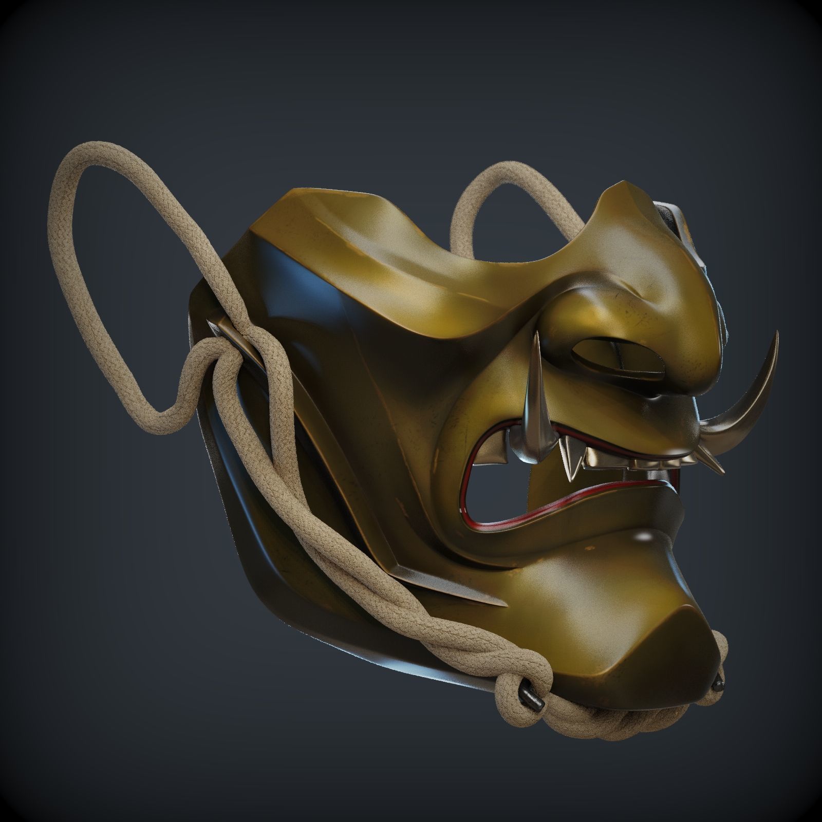 GHOST OF TSUSHIMA Guardians Scowl mask for 3d print 3D print model_17