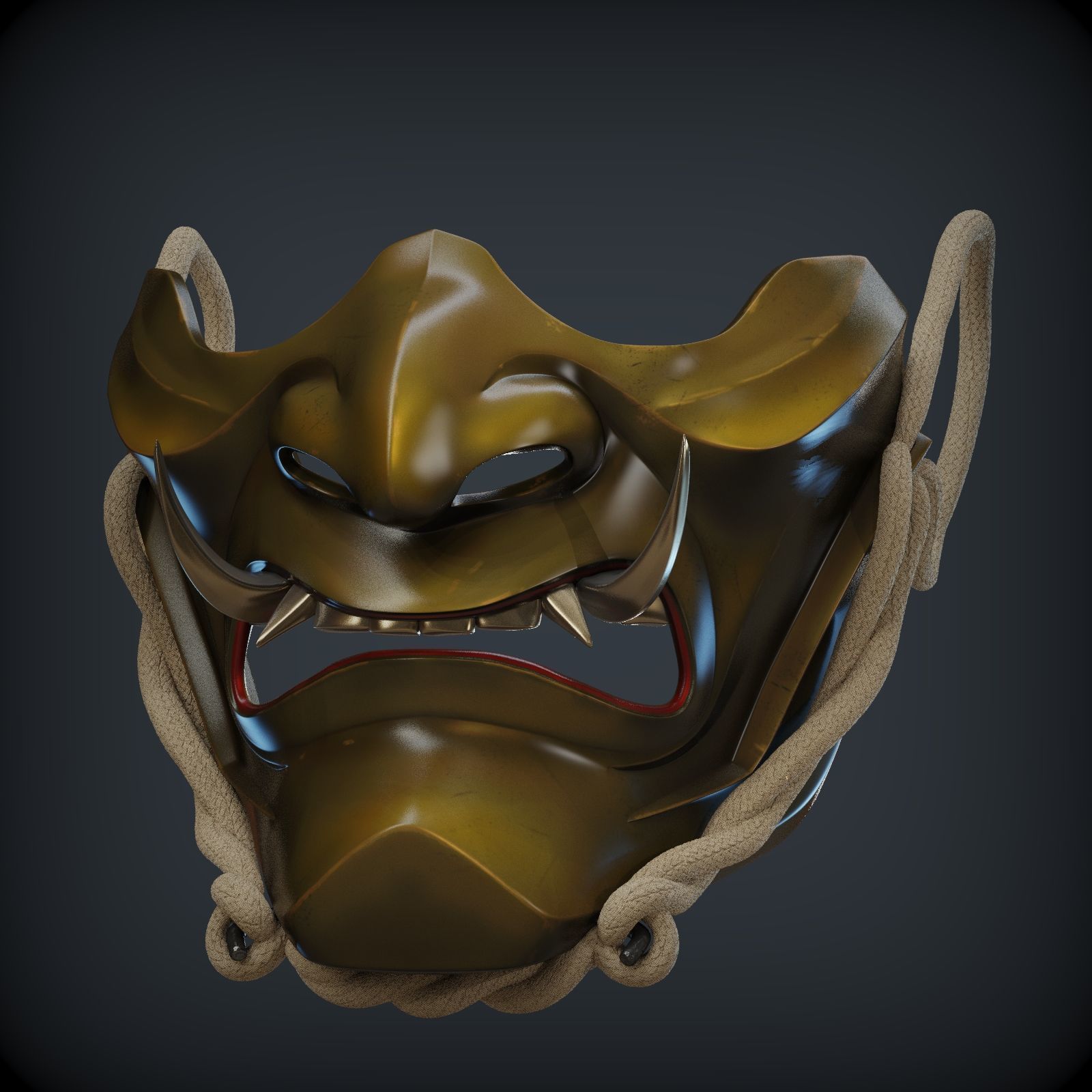 GHOST OF TSUSHIMA Guardians Scowl mask for 3d print 3D print model_4