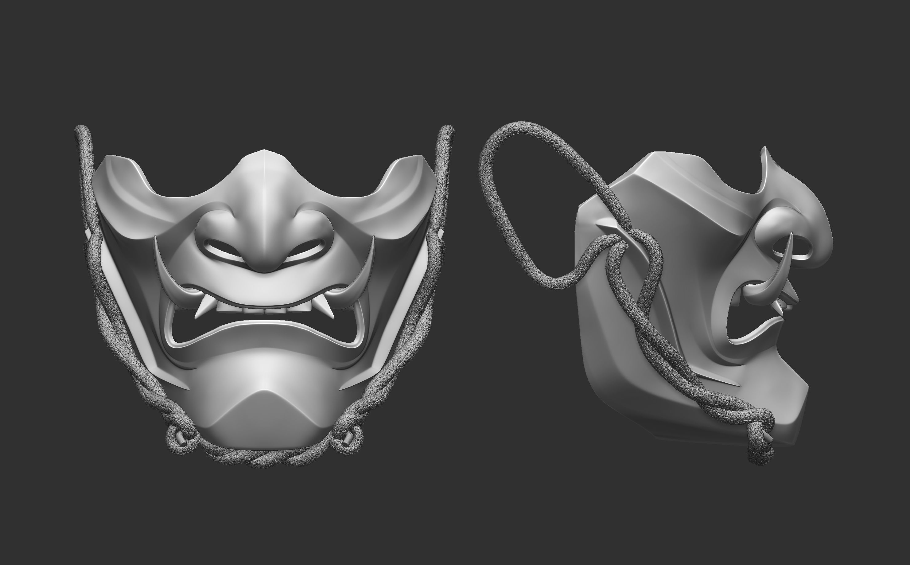 GHOST OF TSUSHIMA Guardians Scowl mask for 3d print 3D print model_23