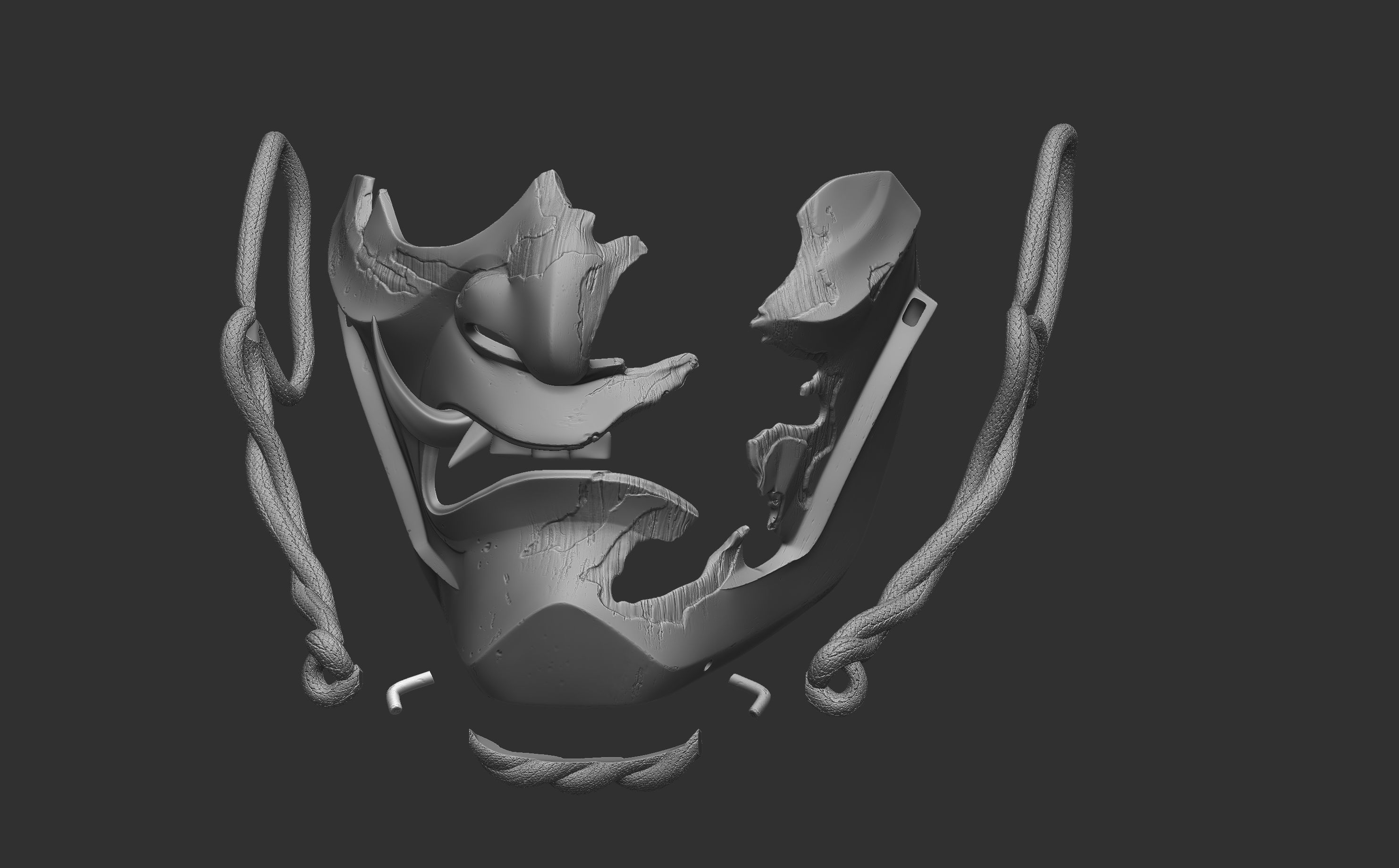 GHOST OF TSUSHIMA Guardians Scowl mask for 3d print 3D print model_26