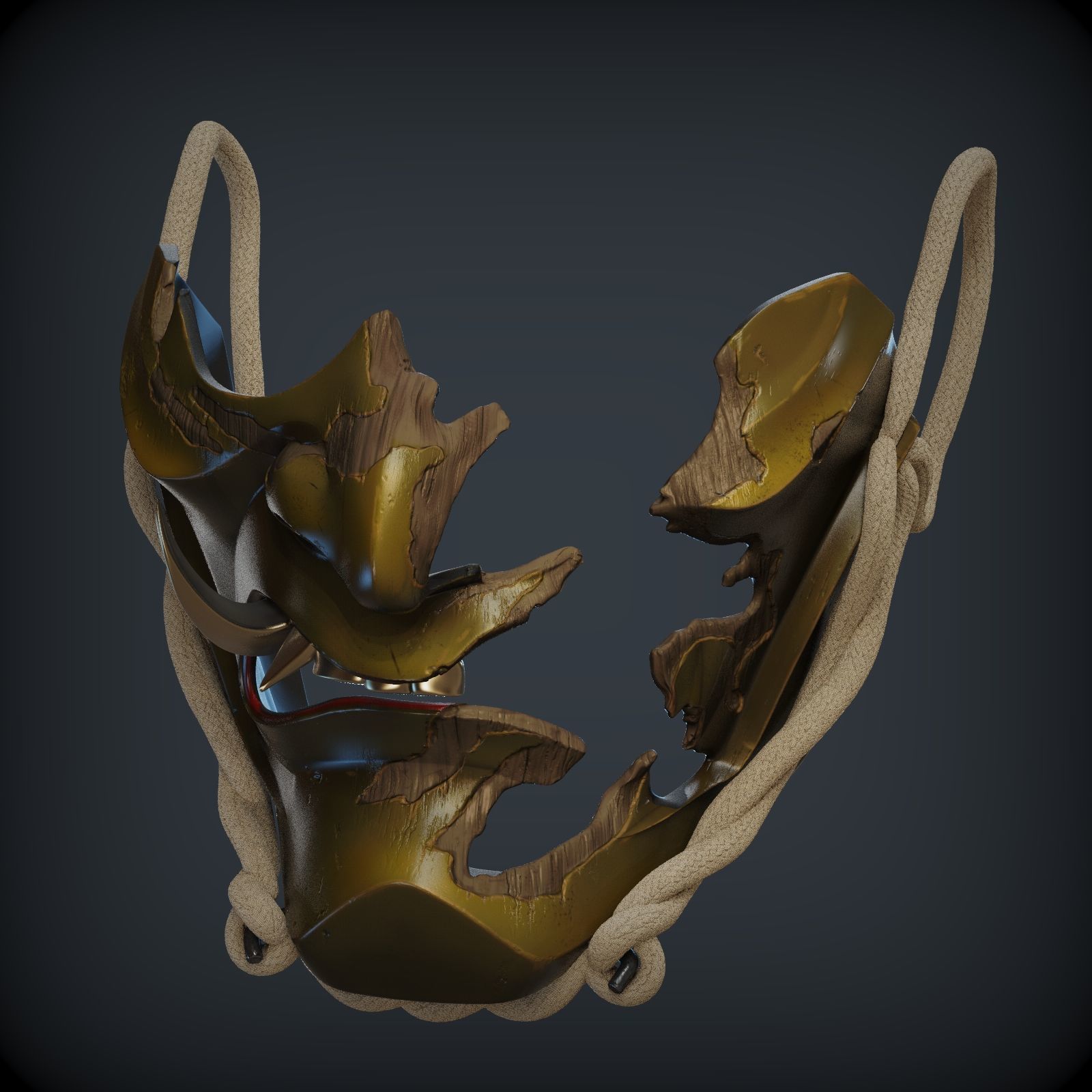 GHOST OF TSUSHIMA Guardians Scowl mask for 3d print 3D print model_13