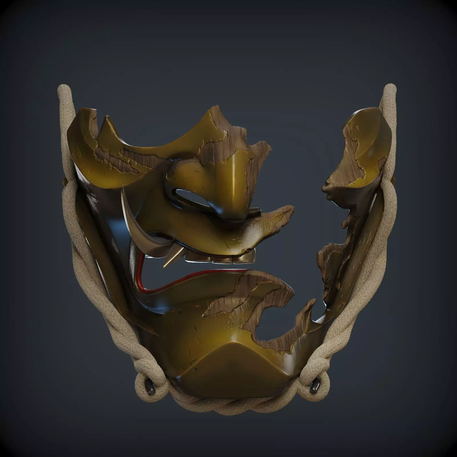 GHOST OF TSUSHIMA Guardians Scowl mask for 3d print 3D print model_0