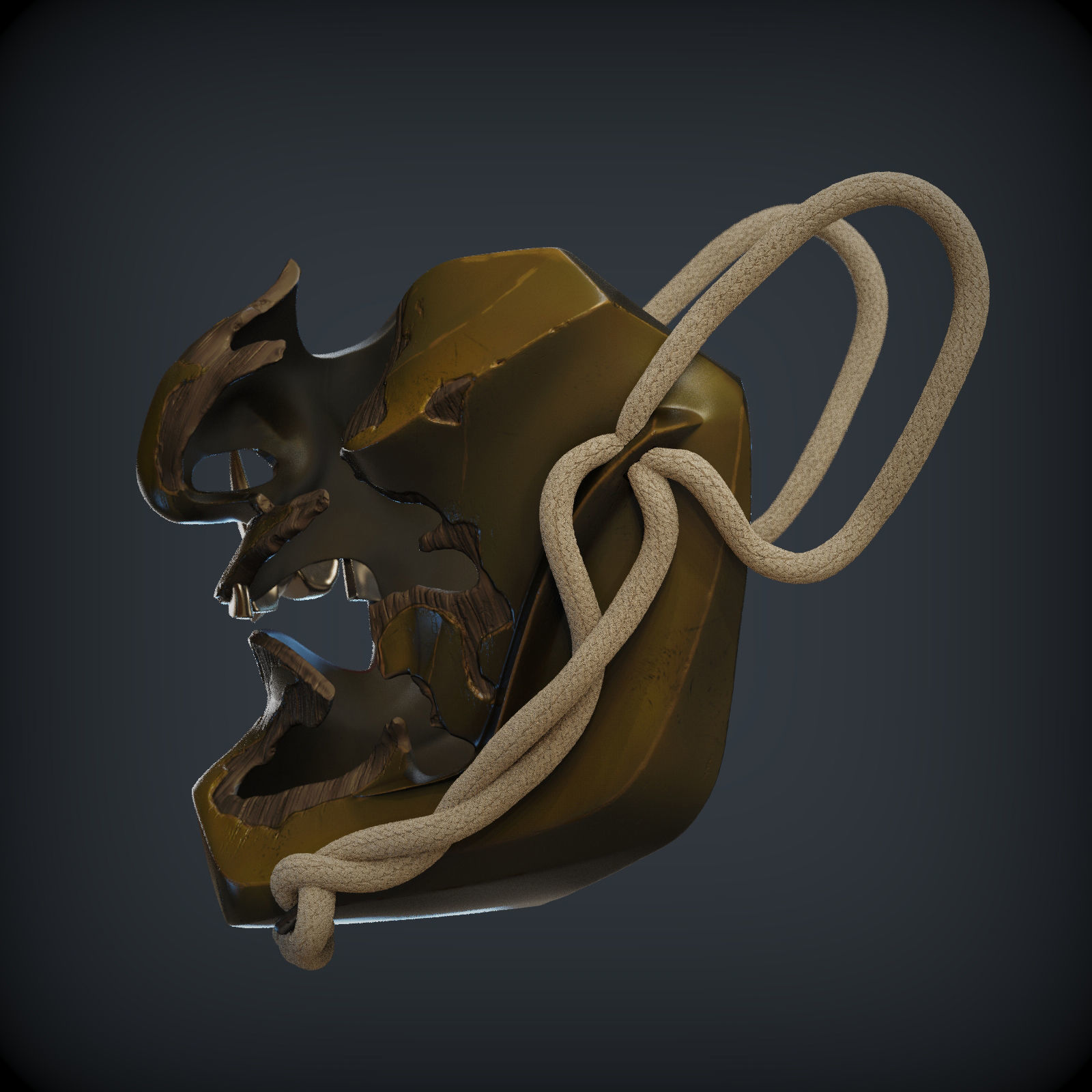 GHOST OF TSUSHIMA Guardians Scowl mask for 3d print 3D print model_9