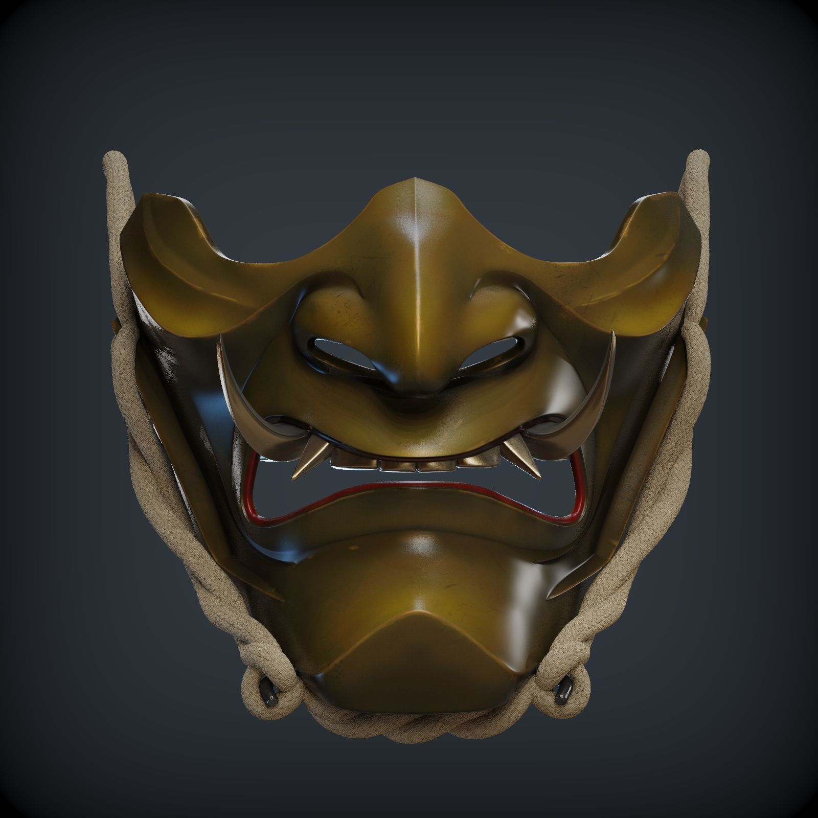 GHOST OF TSUSHIMA Guardians Scowl mask for 3d print 3D print model_1
