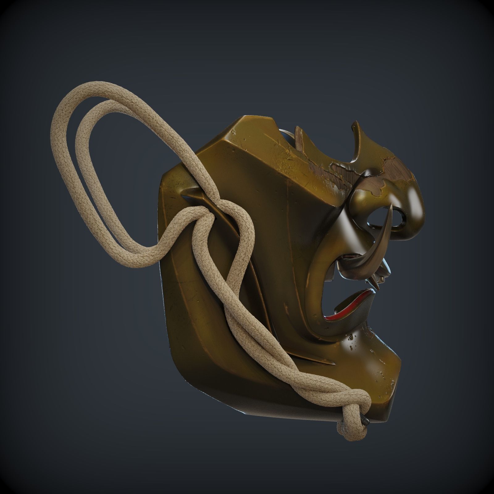 GHOST OF TSUSHIMA Guardians Scowl mask for 3d print 3D print model_11