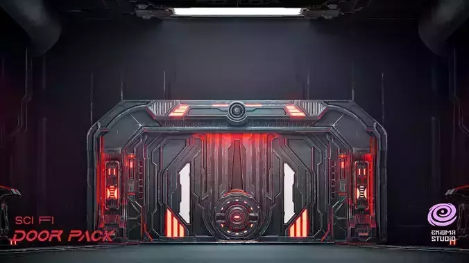Sci-fi Door Pack 3D model