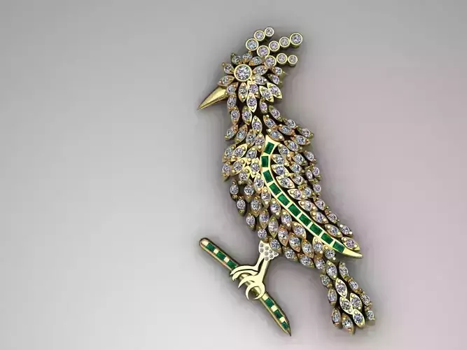 Brooche 2 bird woody