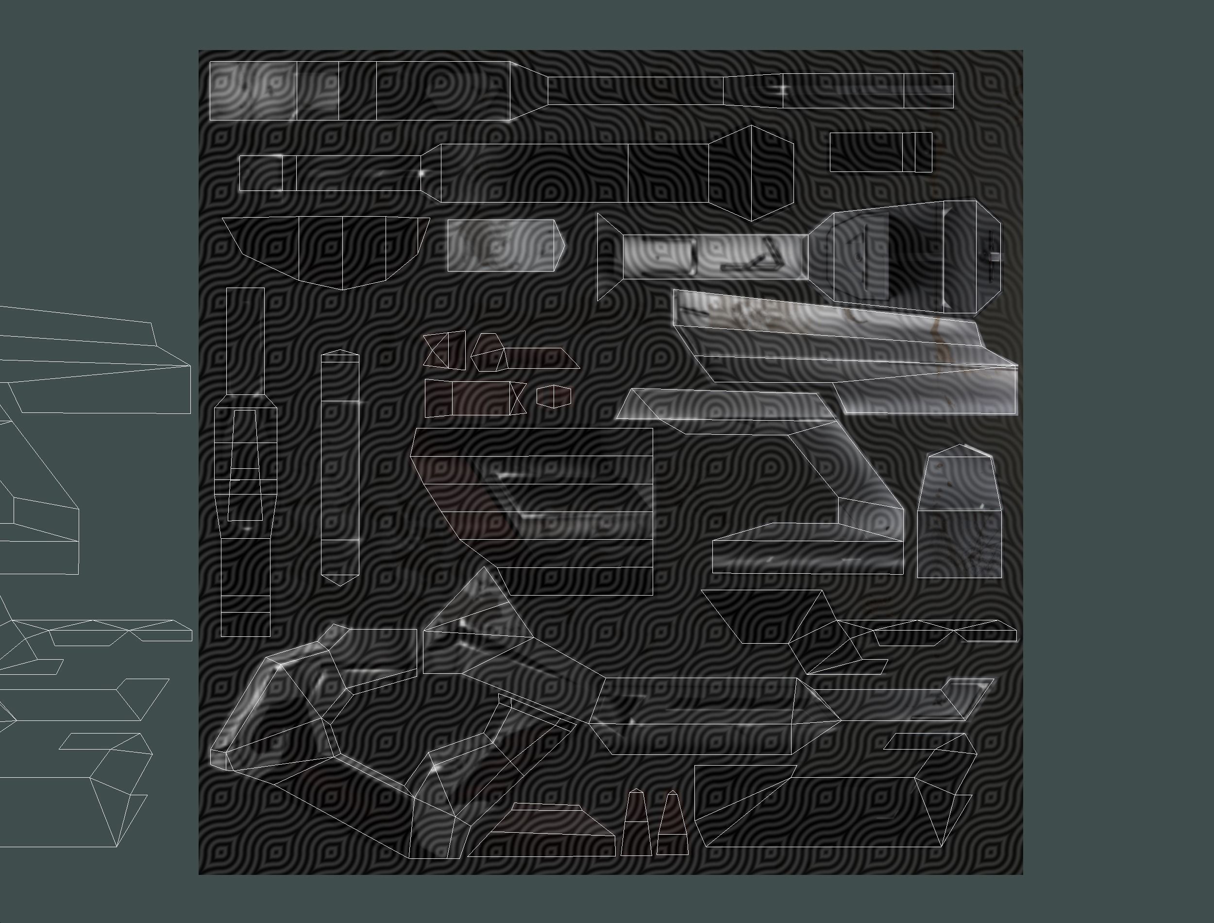 Cartoon Sci-Fi Cyborg Drone Heavy Machine Gunner Low-poly 3D model_95