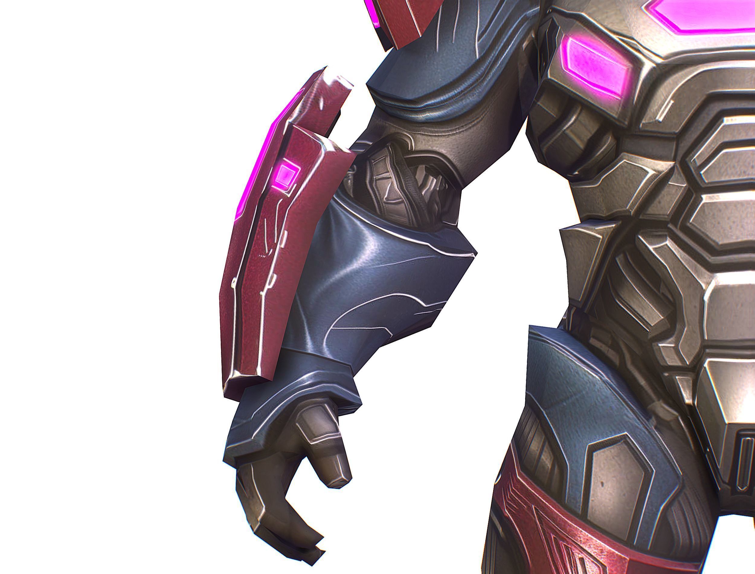 Cartoon Sci-Fi Cyborg Drone Heavy Machine Gunner Low-poly 3D model_21