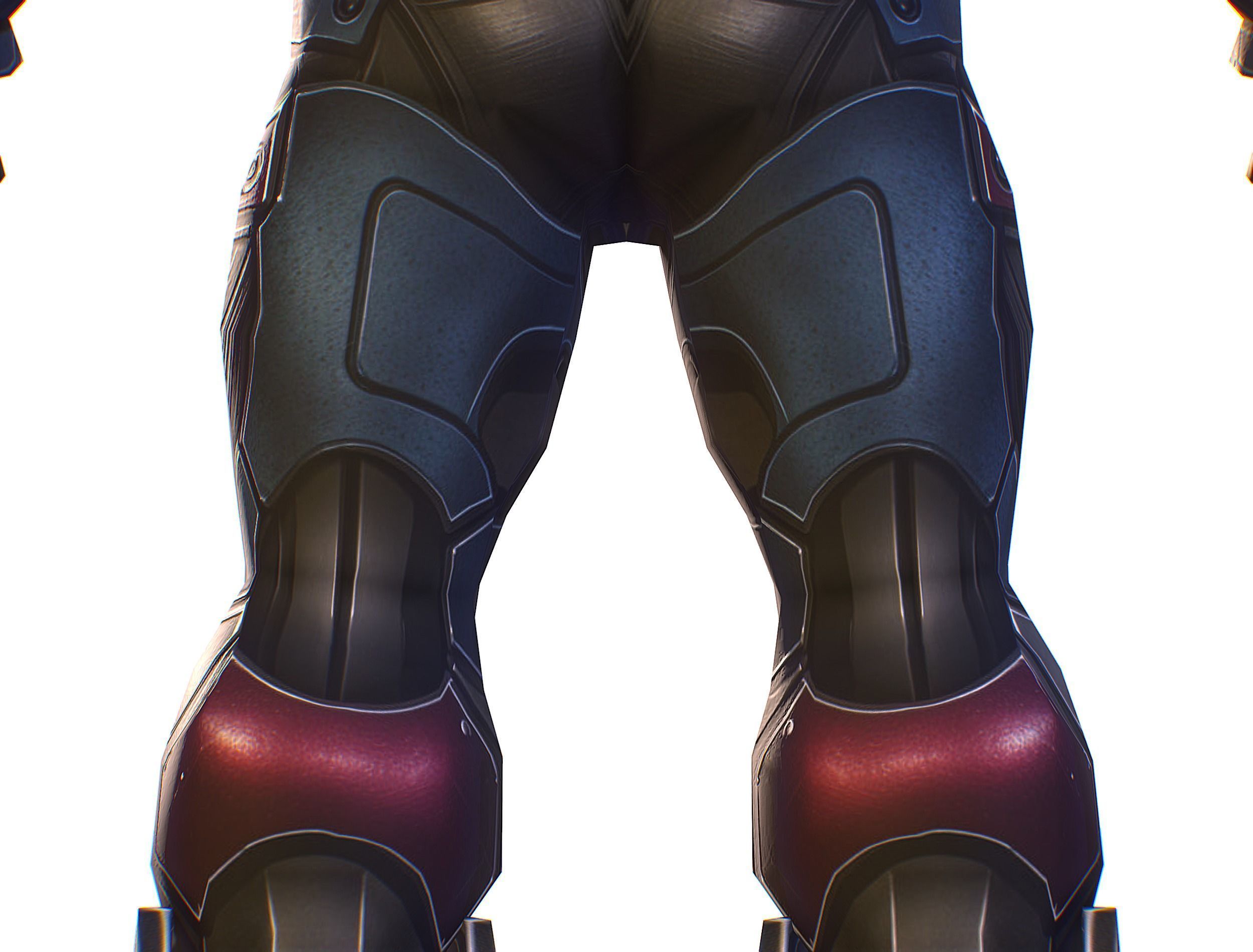 Cartoon Sci-Fi Cyborg Drone Heavy Machine Gunner Low-poly 3D model_29