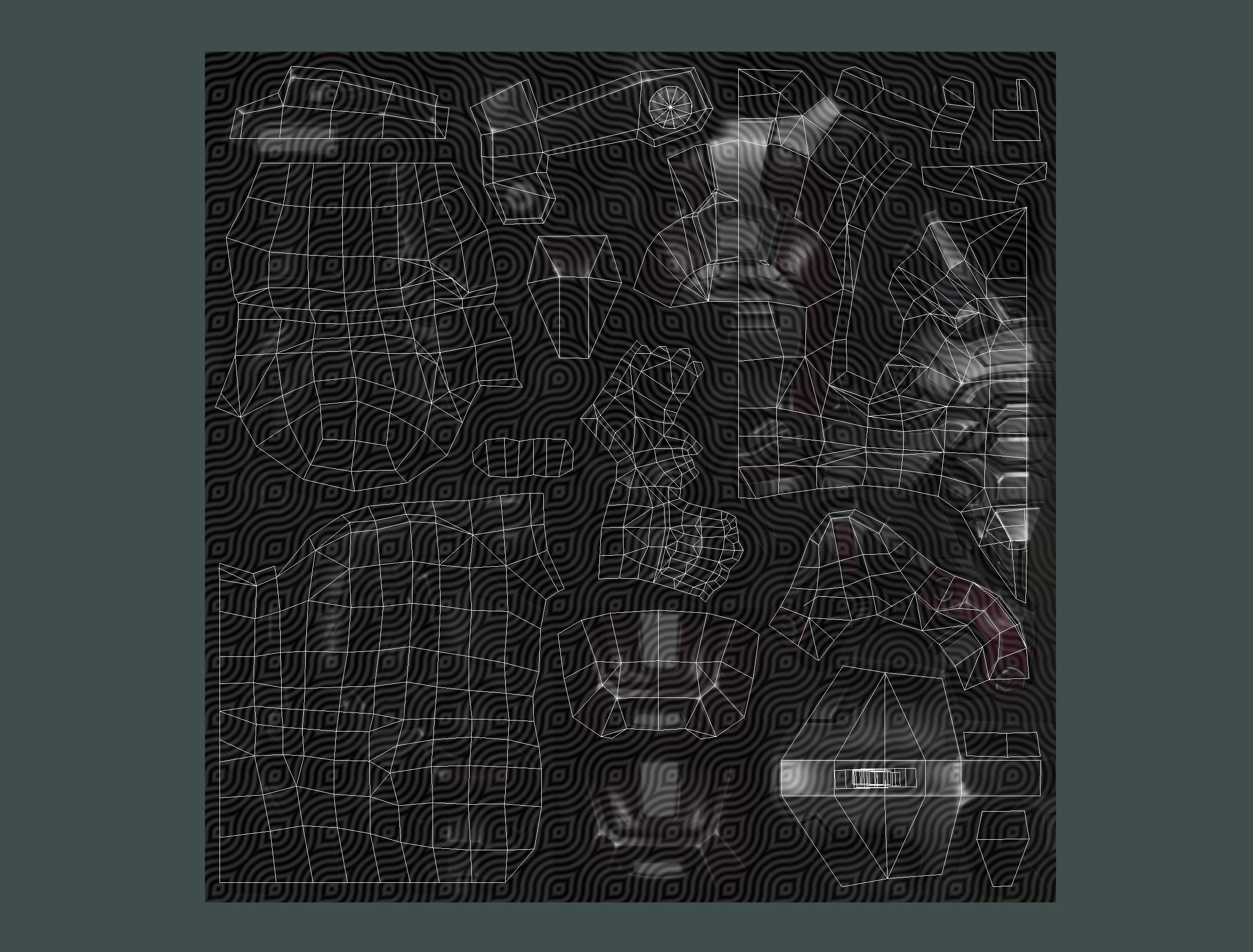 Cartoon Sci-Fi Cyborg Drone Heavy Machine Gunner Low-poly 3D model_93