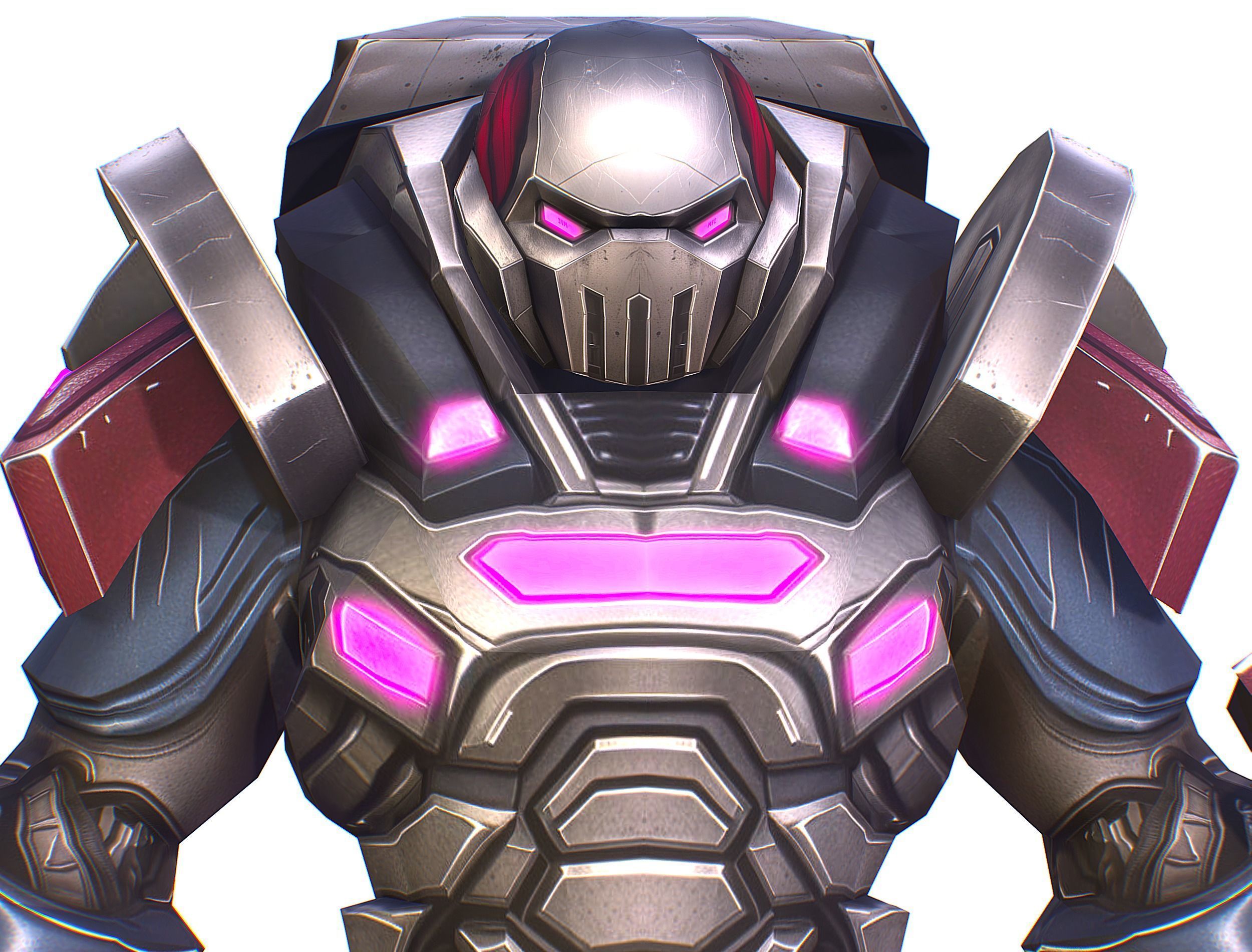 Cartoon Sci-Fi Cyborg Drone Heavy Machine Gunner Low-poly 3D model_19