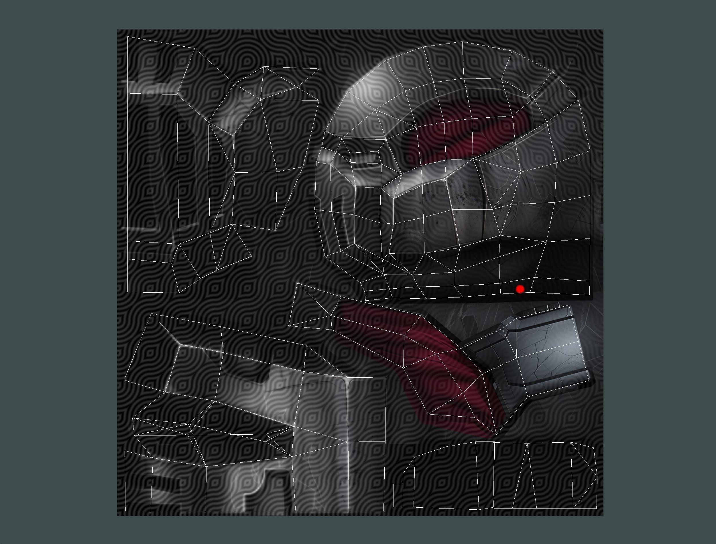 Cartoon Sci-Fi Cyborg Drone Heavy Machine Gunner Low-poly 3D model_94