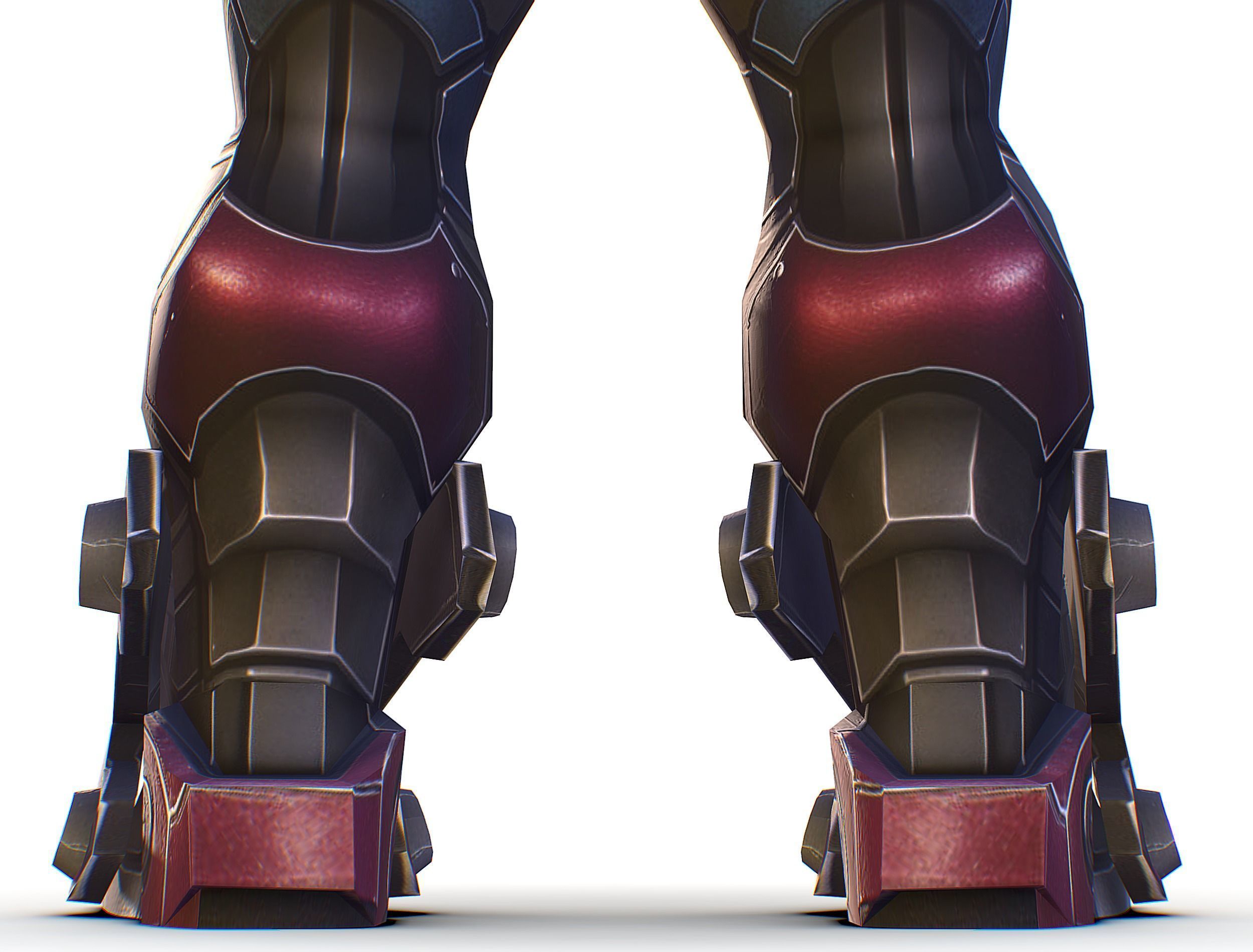 Cartoon Sci-Fi Cyborg Drone Heavy Machine Gunner Low-poly 3D model_30